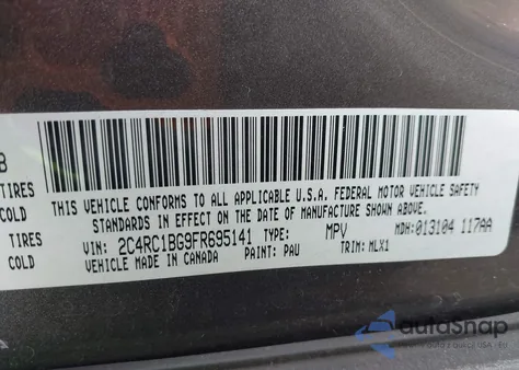 2015 Chrysler Town & Country Touring from USA, damaged, VIN 2C4RC1BG9FR695141